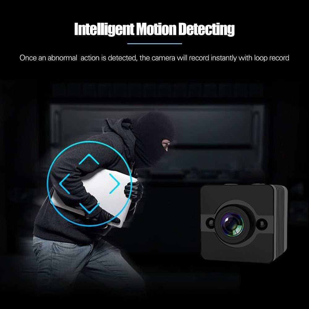 1080P 12MP Mini Micro Camera Full HD Video Cam 155&#176; Wide Angle Lens Night Vision Audio Motion Detection with Clip Camera Mount Waterproof Shell