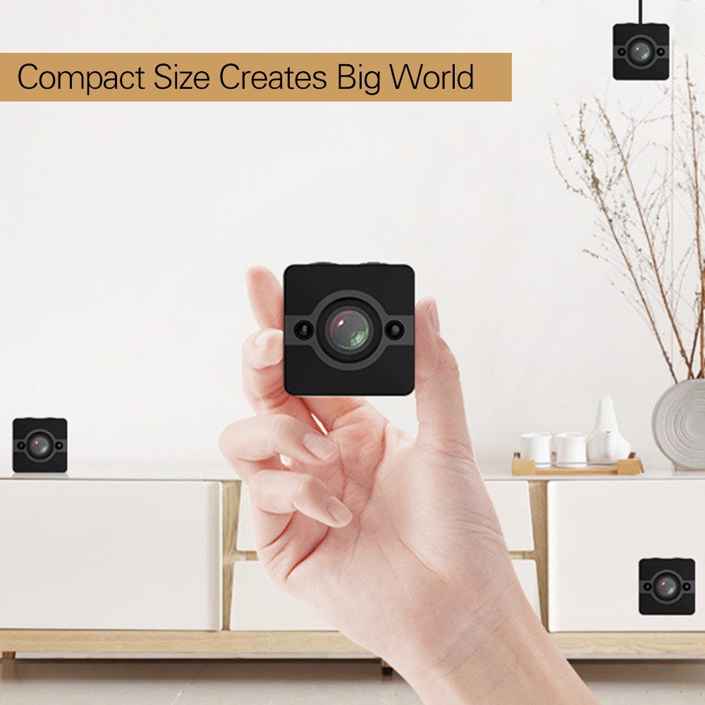 1080P 12MP Mini Micro Camera Full HD Video Cam 155&#176; Wide Angle Lens Night Vision Audio Motion Detection with Clip Camera Mount Waterproof Shell