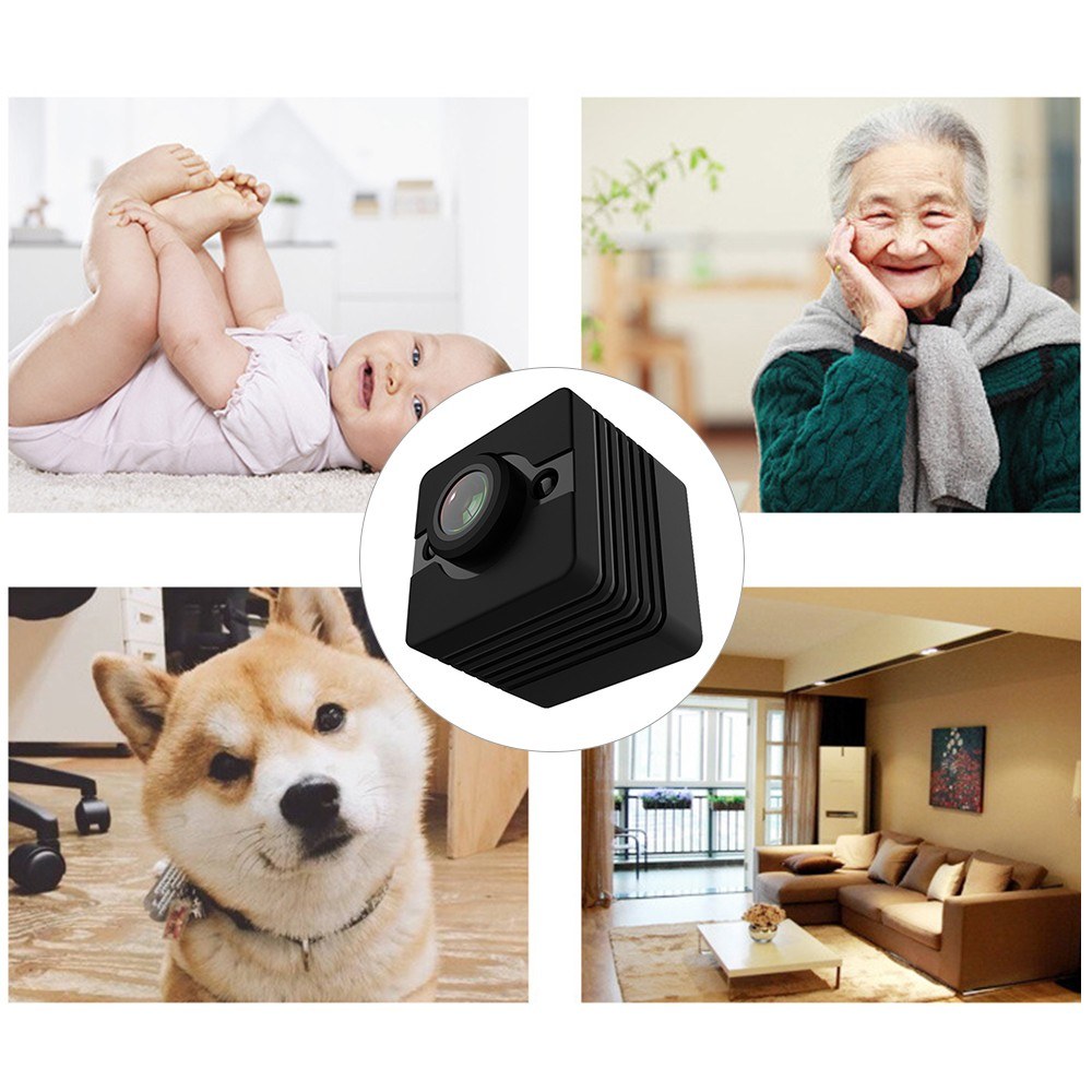 1080P 12MP Mini Micro Camera Full HD Video Cam 155&#176; Wide Angle Lens Night Vision Audio Motion Detection with Clip Camera Mount Waterproof Shell