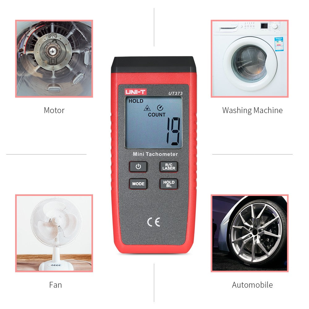 UNI-T UT373 Handheld LCD Digital Tachometer Speedometer Tach Meter Measuring Rang 0 ~ 99999 COUNT