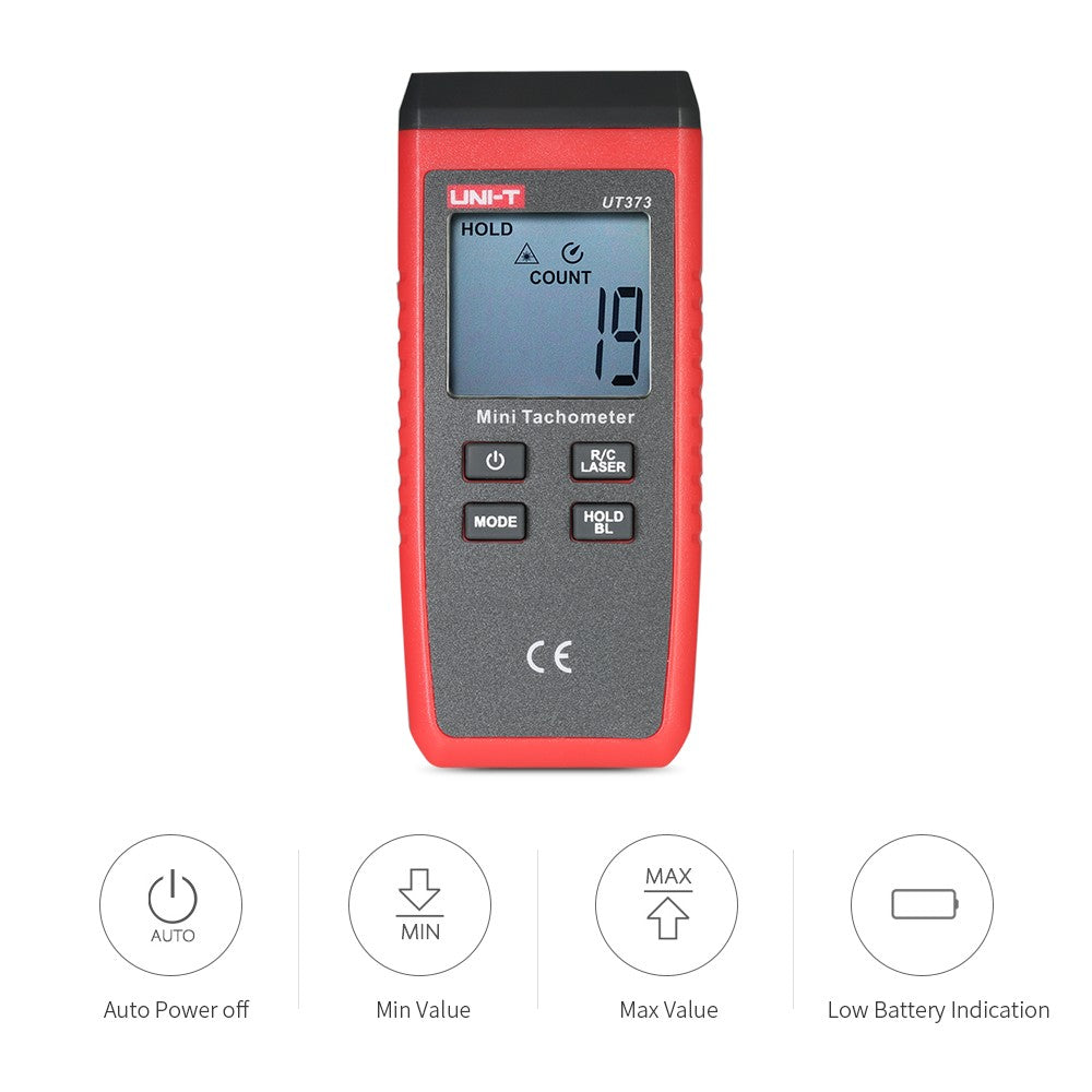 UNI-T UT373 Handheld LCD Digital Tachometer Speedometer Tach Meter Measuring Rang 0 ~ 99999 COUNT