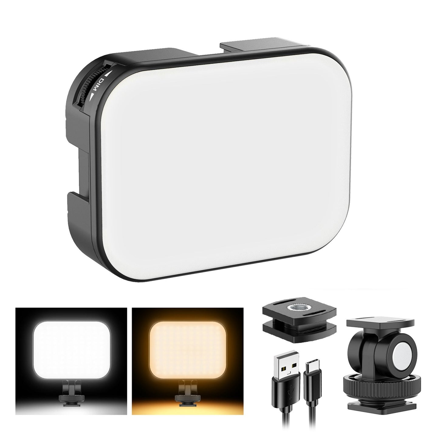VIJIM VL100C Mini Video LED Light 6W CRI95 3200K-6500K Stepless Dimmable with Triple Cold Shoe Built-in Rechargeable 2000mAh Battery