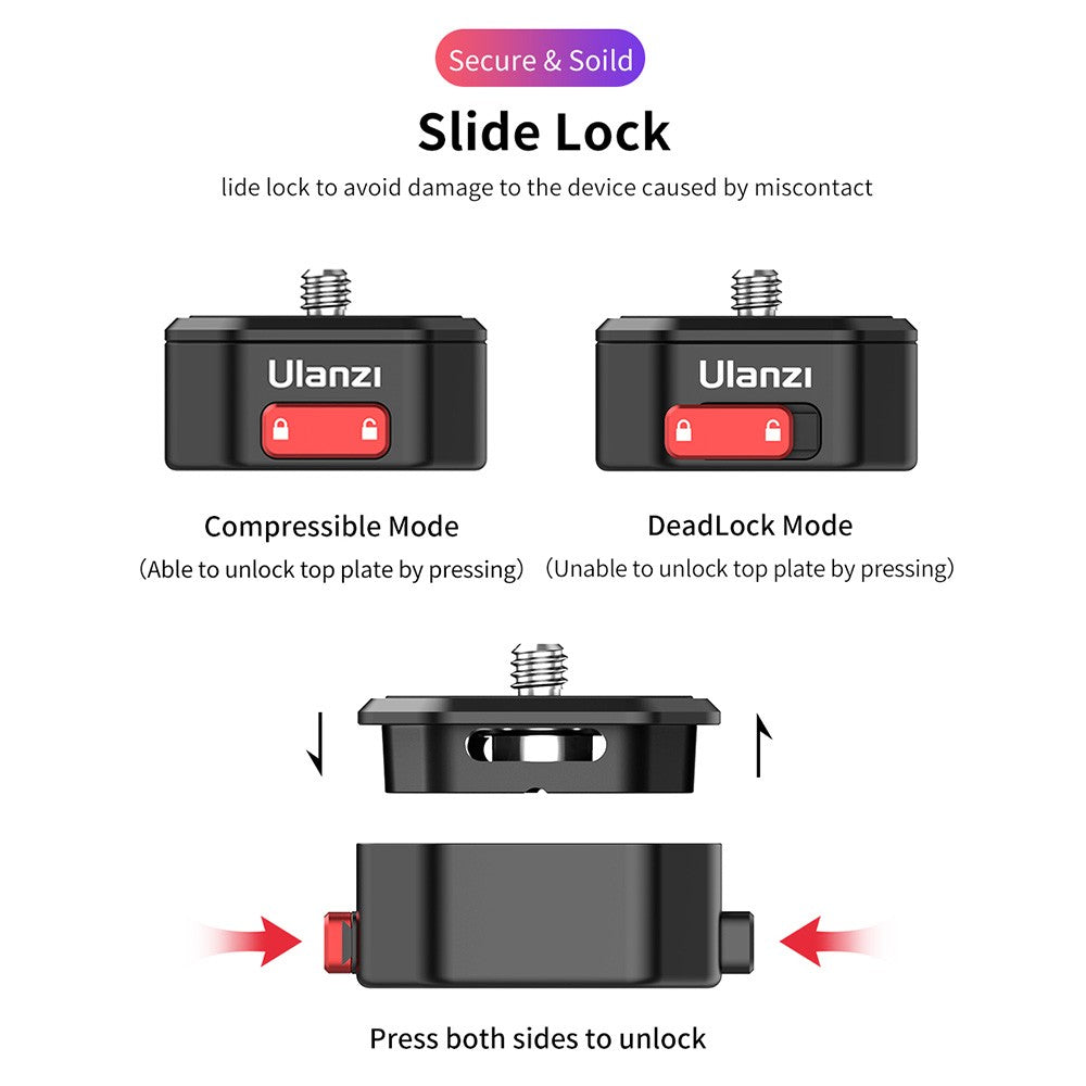 Uniqkart Claw Quick Release Plate Mini QR Plater with 1 / 4 Inch Screw 50kg Load Bearing for DSLR Camera