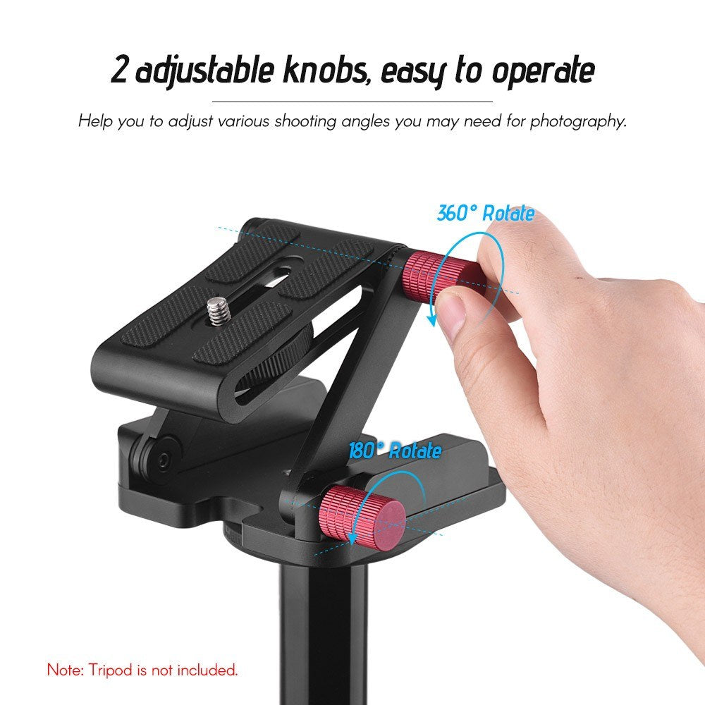 Flexible Z Type Tilt Head Tripod Ball Head Aluminum Alloy Camera Bracket for Canon Nikon Sony DSLR Camera Stabilizer with 1/4 Inch Screw Folding Quick Release Plate Holder