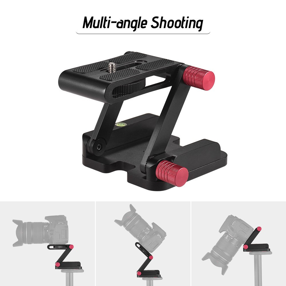Flexible Z Type Tilt Head Tripod Ball Head Aluminum Alloy Camera Bracket for Canon Nikon Sony DSLR Camera Stabilizer with 1/4 Inch Screw Folding Quick Release Plate Holder
