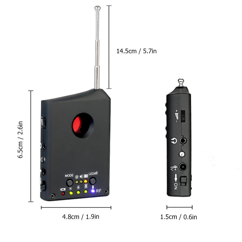 Full-range RF Wireless Signal Radio Detector Camera Auto-detection Tracer Finder 1MHz-6.5GHz Range Adjustable Sensitivity - UK Plug
