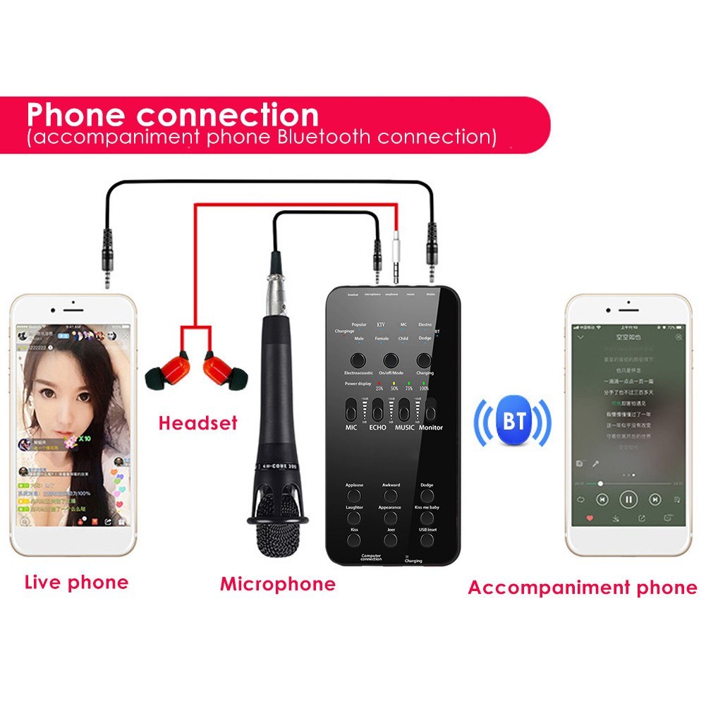 E6 Sound Card for Cell Phone PC Broadcast Sound Card