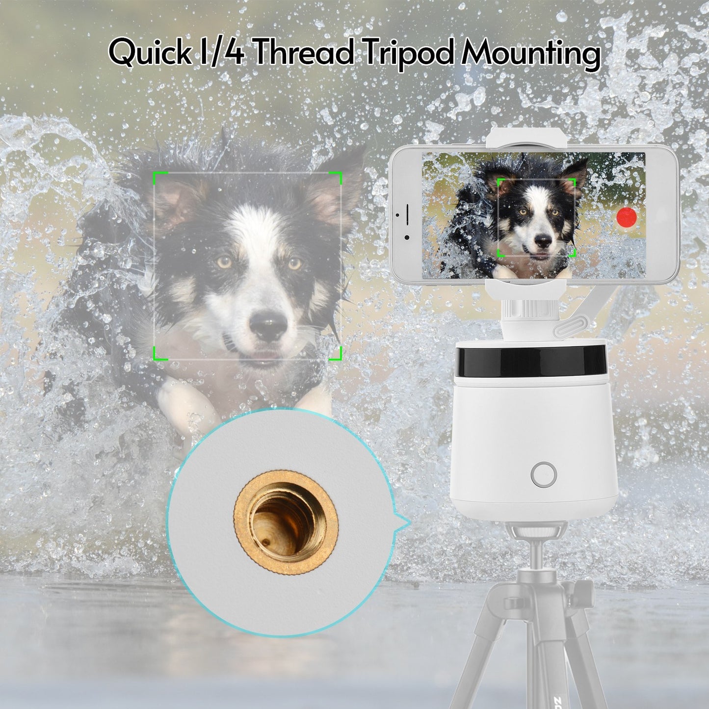 Smartphone 360&#176; Smart Tracking Selfie Stick Holder 180&#176; Tilt Adjusting Object Tracking for Vlog Video Making