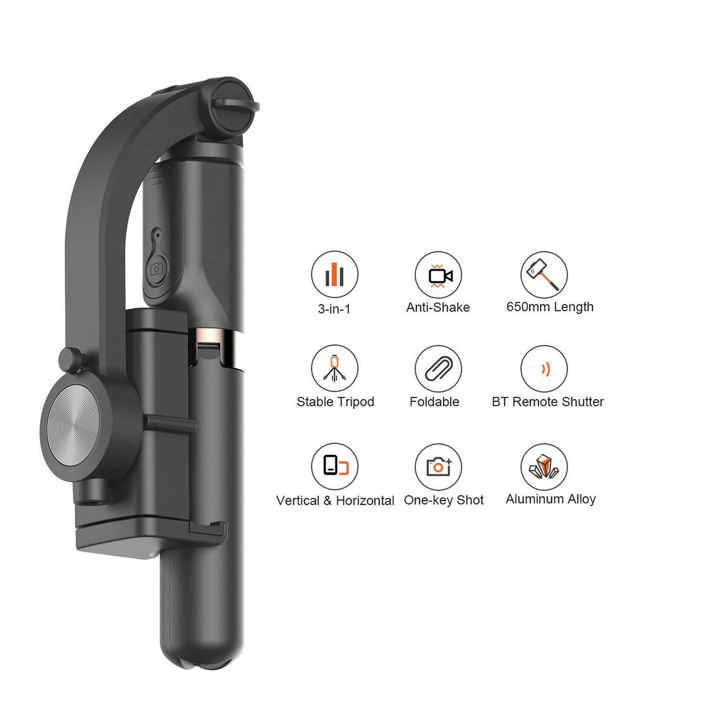 Multifunctional Handheld Smartphone Gimbal Stabilizer Extendable Selfie Stick Tripod Stand with Remote Shutter