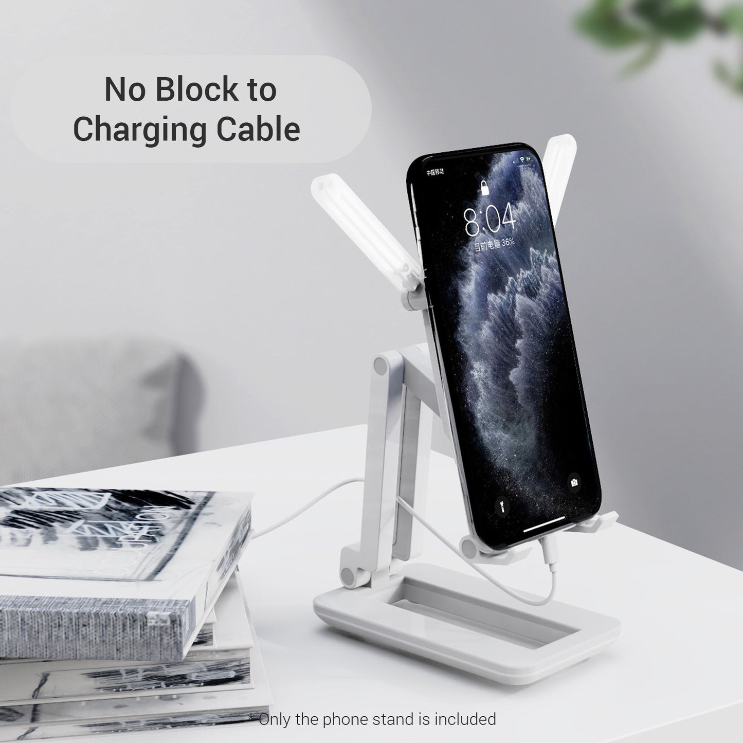 Foldable Desktop Smartphone Stand Adjustable Height with Cooling Fan for Live Streaming Online Video Chatting
