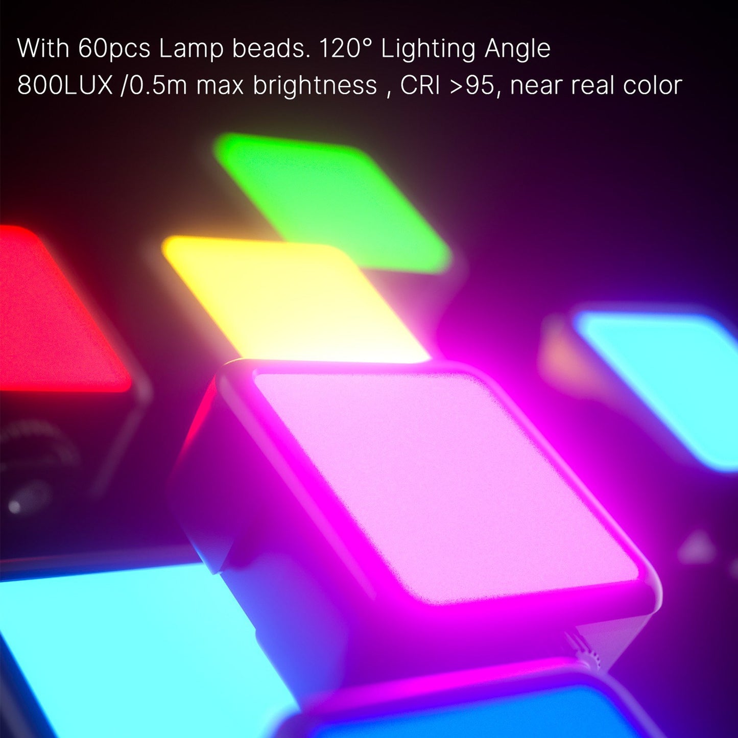 Uniqkart VL49 RGB Pocket LED Video Light Photography Fill Light with Cold Shoe Mounts
