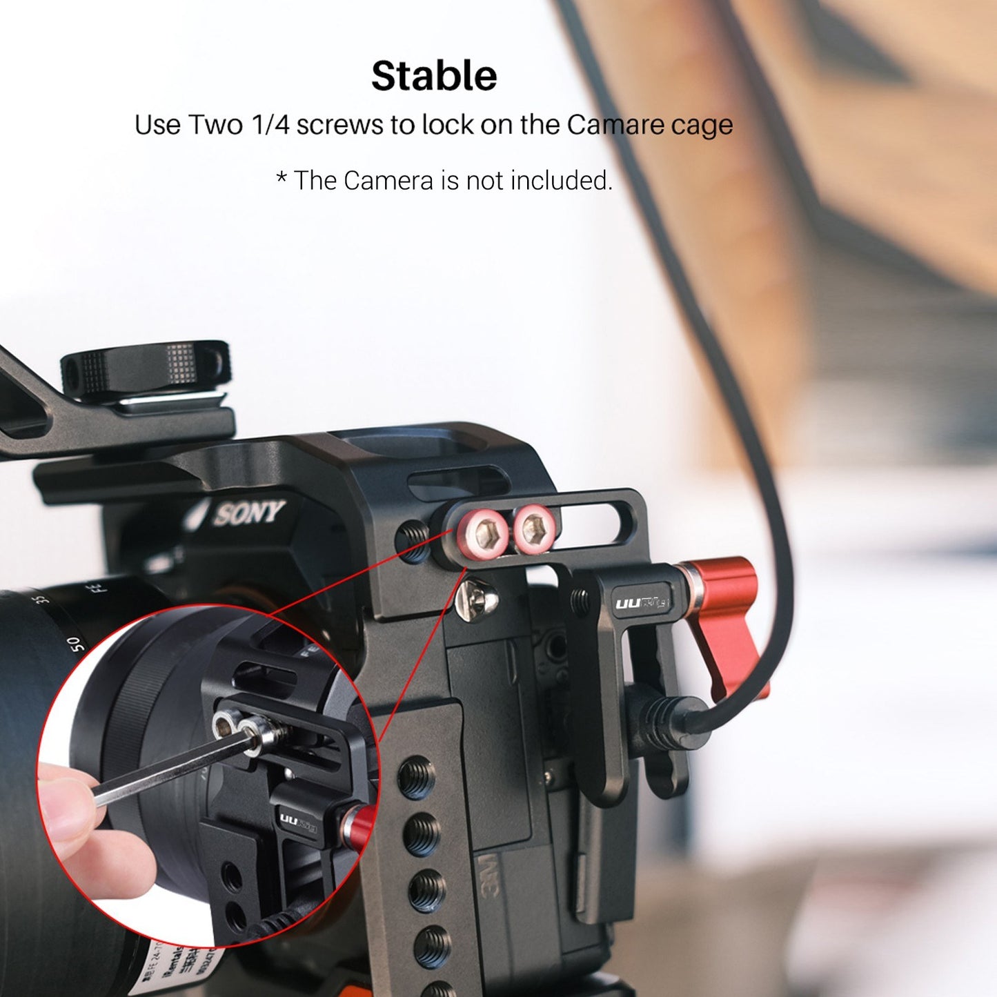 Uniqkart R068 Camera Cable Clamp Data Line Tie Holder Clip Aluminum Alloy for Camera Cage