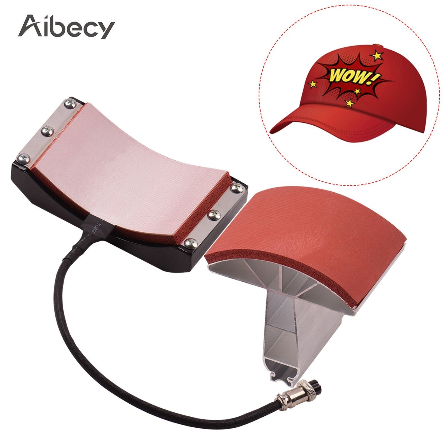 Aibecy Hat Cap Press Mat Pad 5.5x3 Inch 110V for Heat Press Machine Hat Heating Machine - 110V