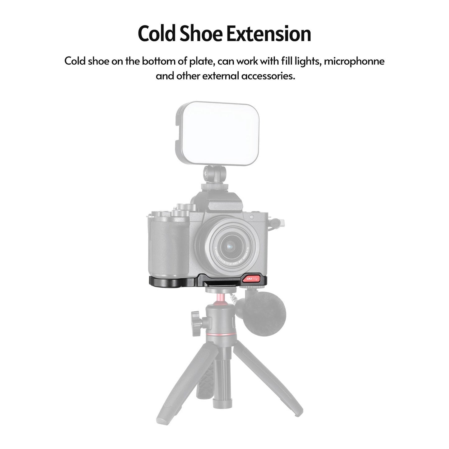 Uniqkart R064 Metal Bottom Plate Quick Release Plate Vertical Shooting Bracket for Panasonic Lumix G100 Camera