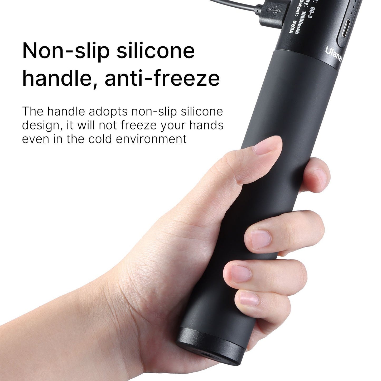 ULANZI BG-3 10000mAh Power Bank Hand Grip Dual Charging Ports with Mini Tripod