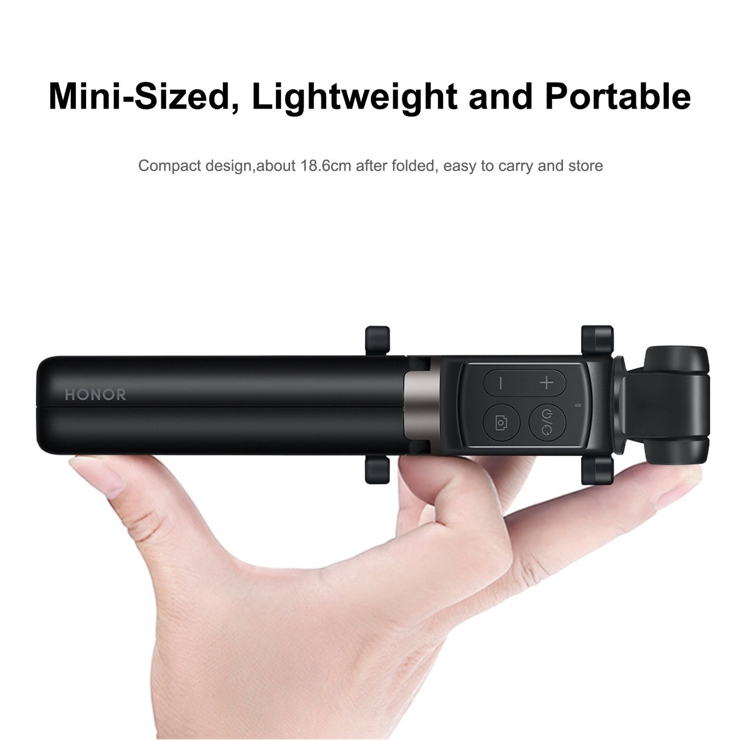 Honor Tripod Selfie Stick Pro Portable Wireless BT3.0 Monopod with Four-Key Mini Controller for iOS Android Smartphones - Black