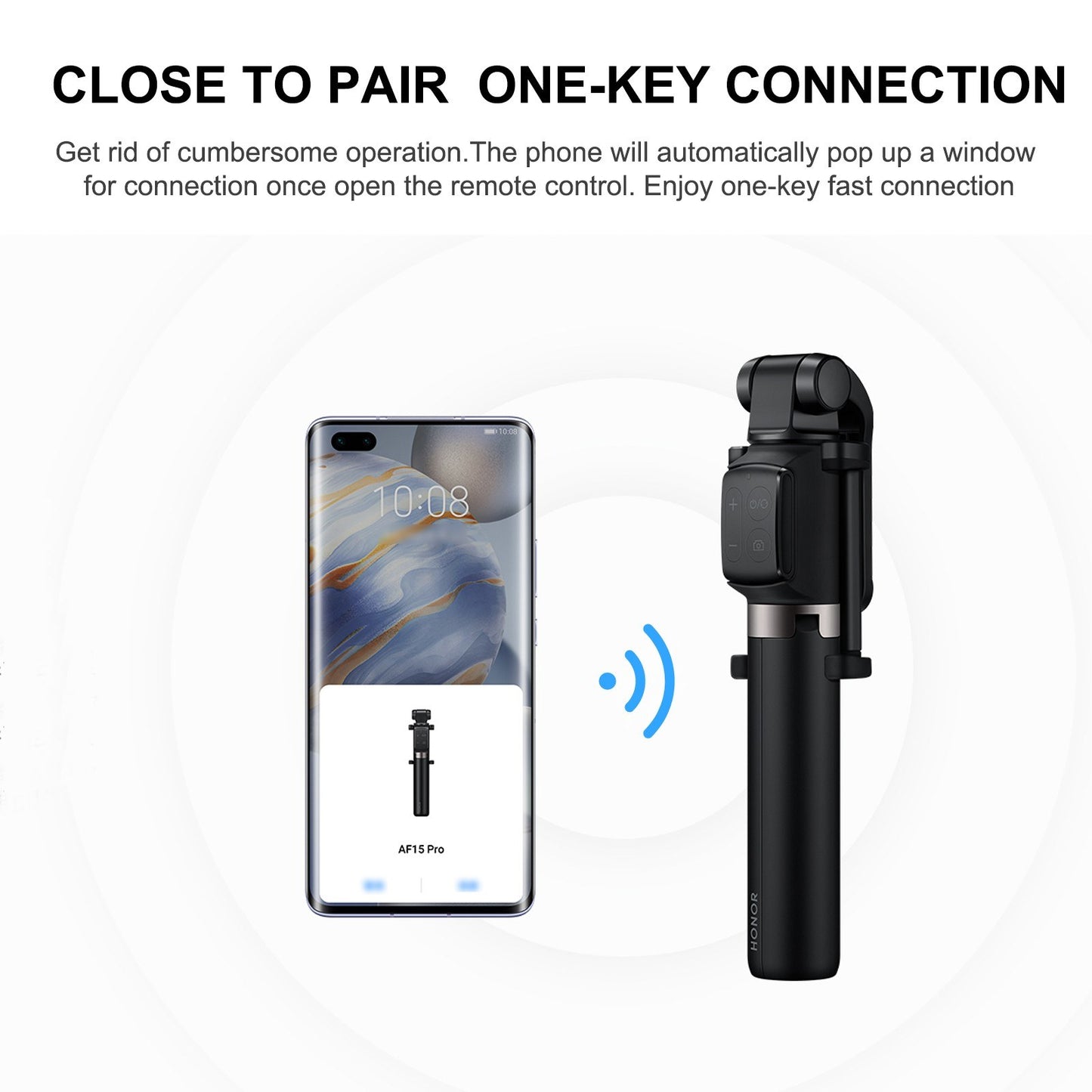 Honor Tripod Selfie Stick Pro Portable Wireless BT3.0 Monopod with Four-Key Mini Controller for iOS Android Smartphones - Black