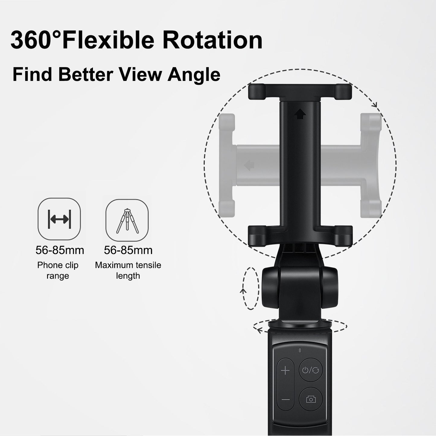 Honor Tripod Selfie Stick Pro Portable Wireless BT3.0 Monopod with Four-Key Mini Controller for iOS Android Smartphones White