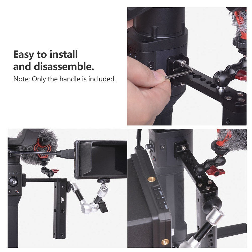 DF DIGITALFOTO VISIONNH Vision Neck Handle Hold Plate Bracket Grip Extension Rods Bar with Hot Shoe Mount for DJI Ronin S Mounting Monitor Microphone LED Video Light