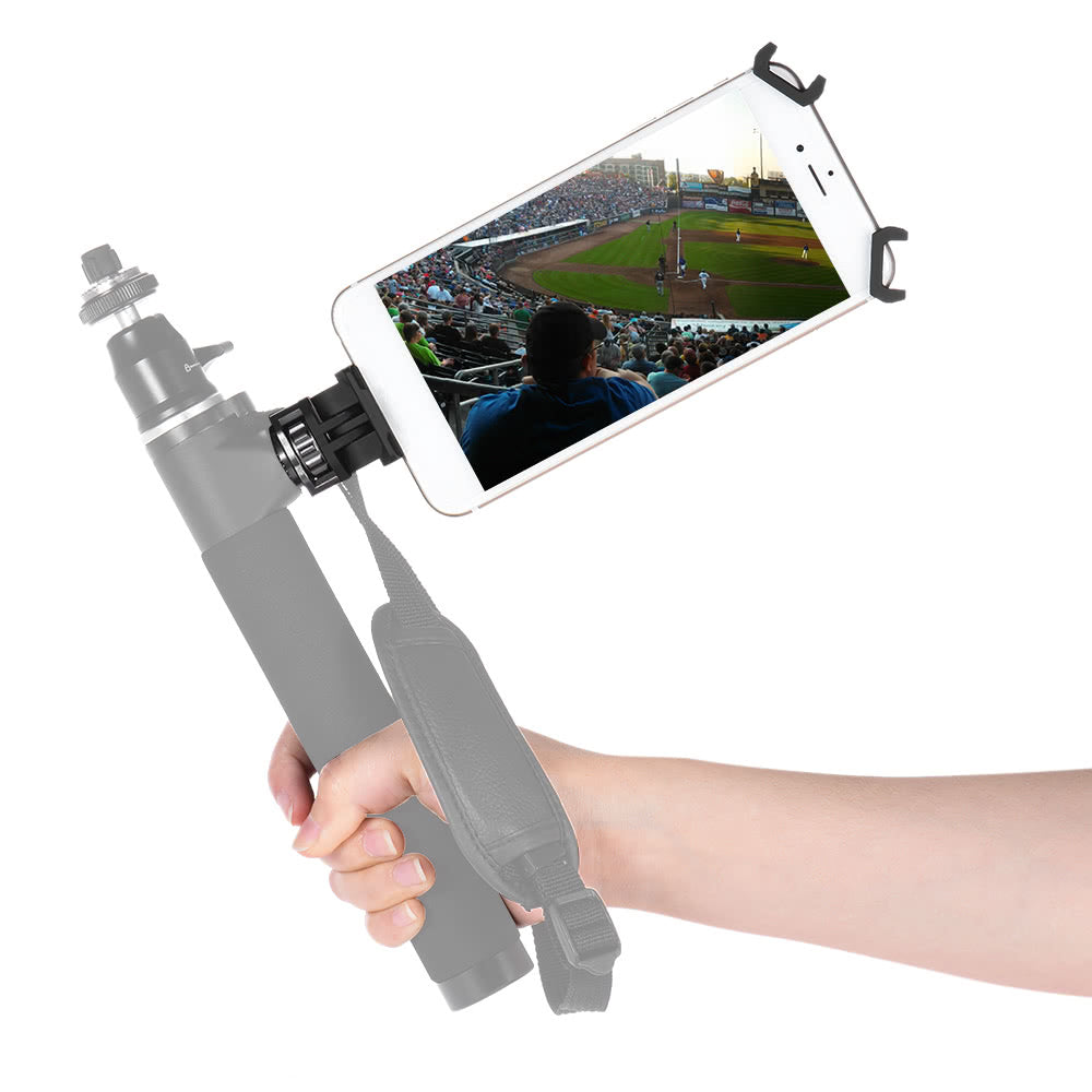 KINGJOY LC-22 Foldable Adjustable Smartphone Clip Holder Clamp Bracket with 1/4&quot; Screw for iPhone DJI OSMO Handheld Stabilizer Selfie Stick