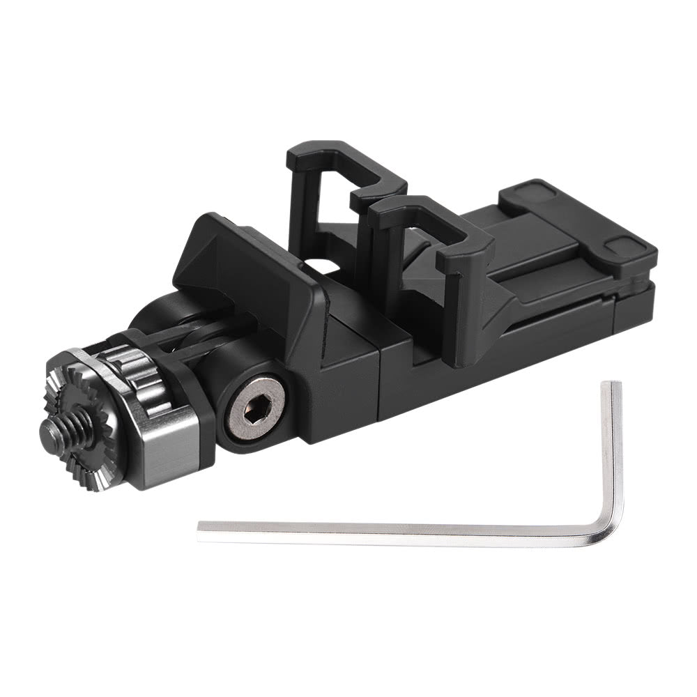 KINGJOY LC-22 Foldable Adjustable Smartphone Clip Holder Clamp Bracket with 1/4&quot; Screw for iPhone DJI OSMO Handheld Stabilizer Selfie Stick