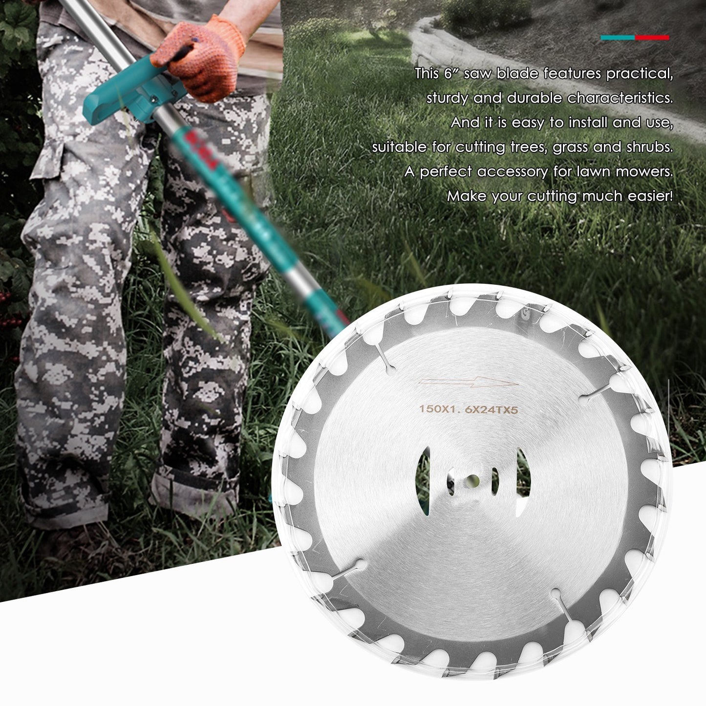24-teeth Lawn Mower Circular Metal Saw Blade Electric Weeder Accessory for Garden