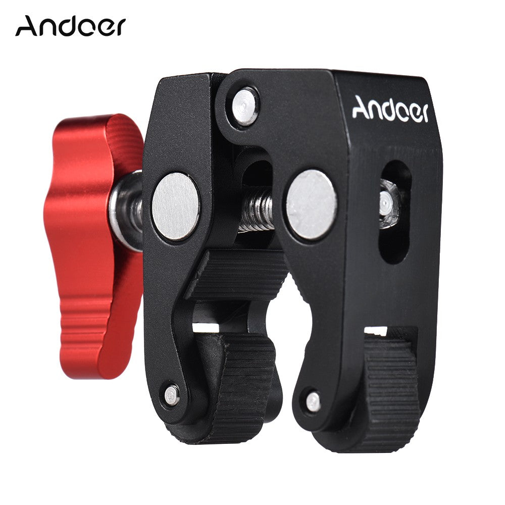 Andoer Crab Pliers Clip Super Clamp with 1/4&quot; and 3/8&quot; Screw Hole for DSLR Rig LCD Monitor