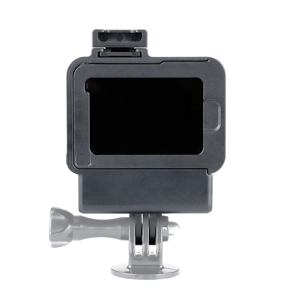 ULANZI V2 Light Durable Vlog Case Action Camera Housing Shell Vlogging Cage Frame with Cold Shoe Mount for GoPro Hero 7 6 5 Black for External Microphone and Pro 3.5mm Mic Adapter - Black