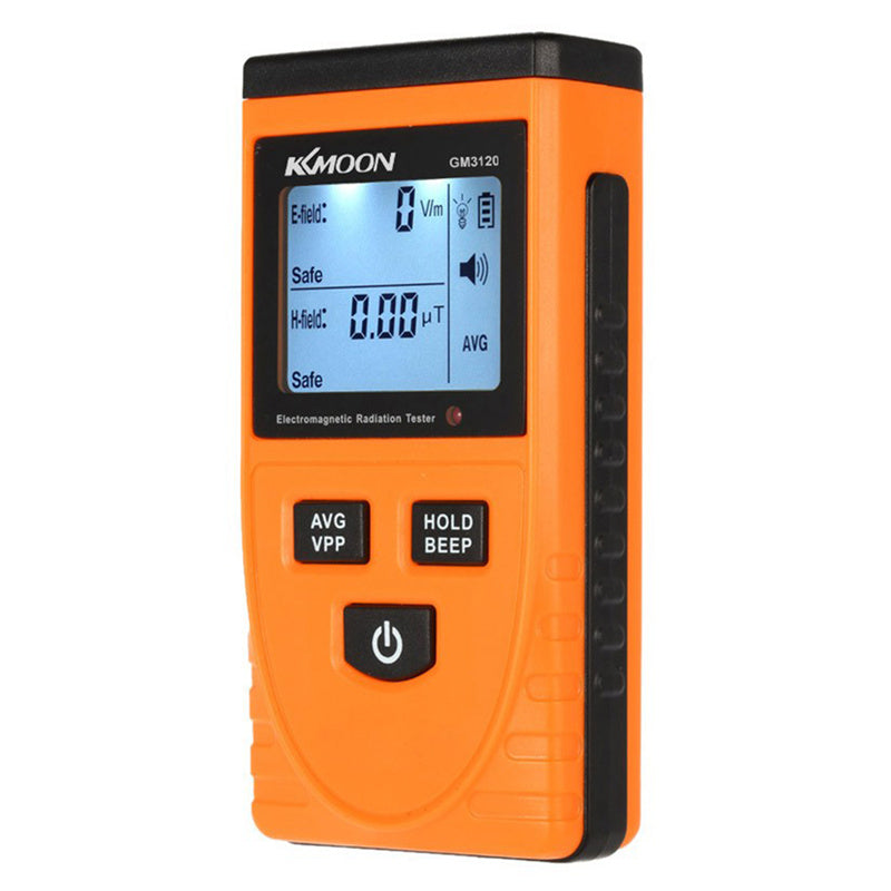 KKmoon Electromagnetic Radiation Tester Digital LCD Radiation Detector Dosimeter Tester EMF Meter Counter - Orange/Black