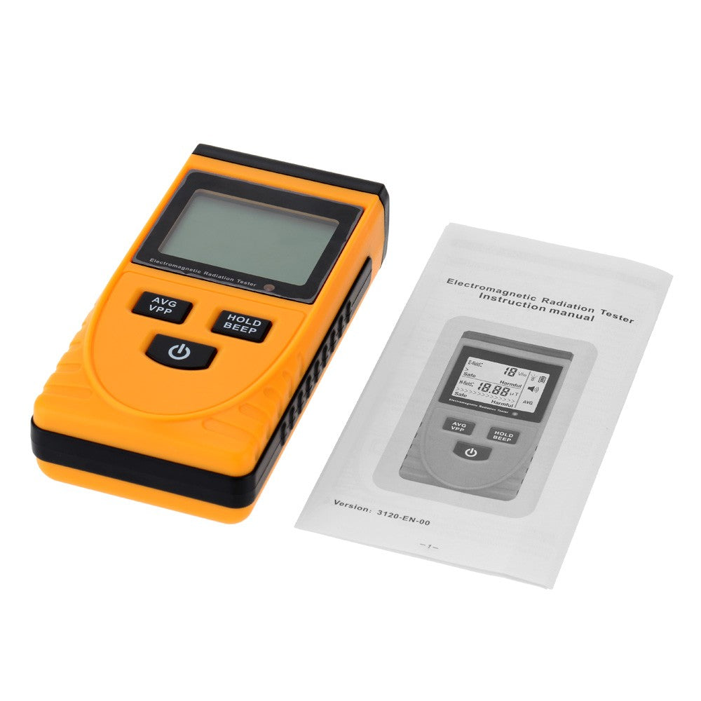 KKmoon Electromagnetic Radiation Tester Digital LCD Radiation Detector Dosimeter Tester EMF Meter Counter - Orange/Black