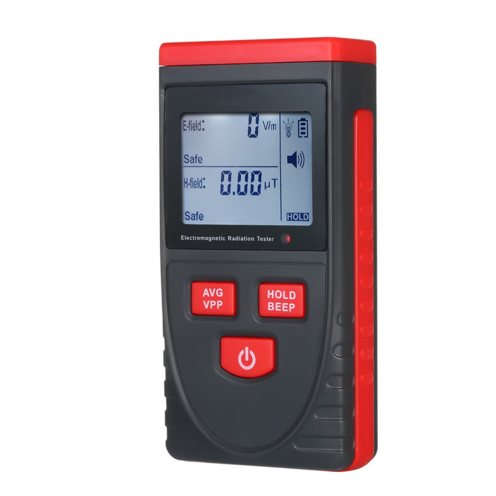 KKmoon Electromagnetic Radiation Tester Digital LCD Radiation Detector Dosimeter Tester EMF Meter Counter - Black/Red