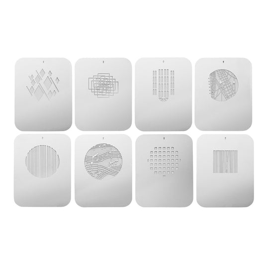 Uniqkart 8pcs/set Graphics Cards Metal Plates with Hollow Patterns for Optical Snoot Conical Focalize Condenser Art Special Effects Shaped Beam Light Photography Light Accessories - Modern Style