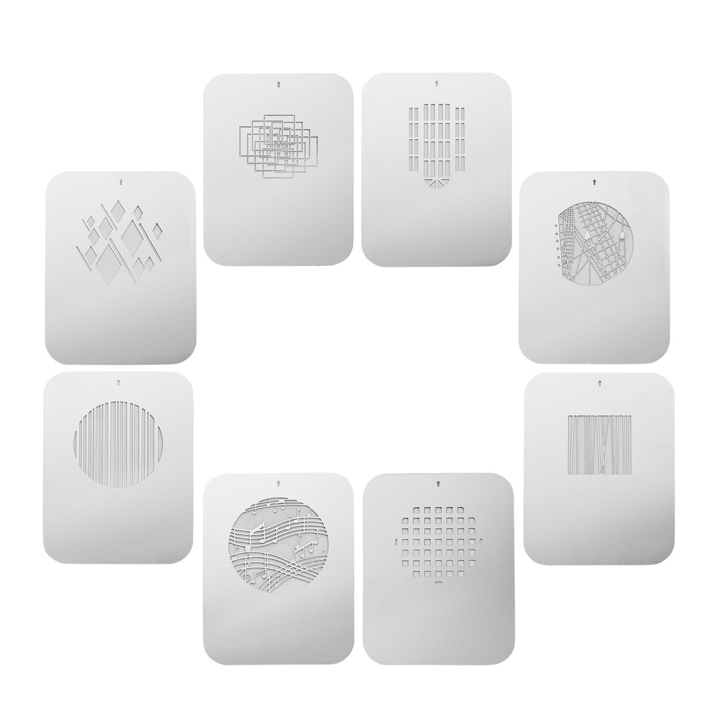 Uniqkart 8pcs/set Graphics Cards Metal Plates with Hollow Patterns for Optical Snoot Conical Focalize Condenser Art Special Effects Shaped Beam Light Photography Light Accessories - Modern Style