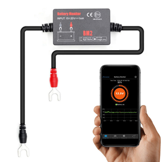 BT4.0 6~20V Input Voltage Battery Monitor Automobile Battery Monitor Tool Connect Smartphone APP for 12 V Vehicle Battery