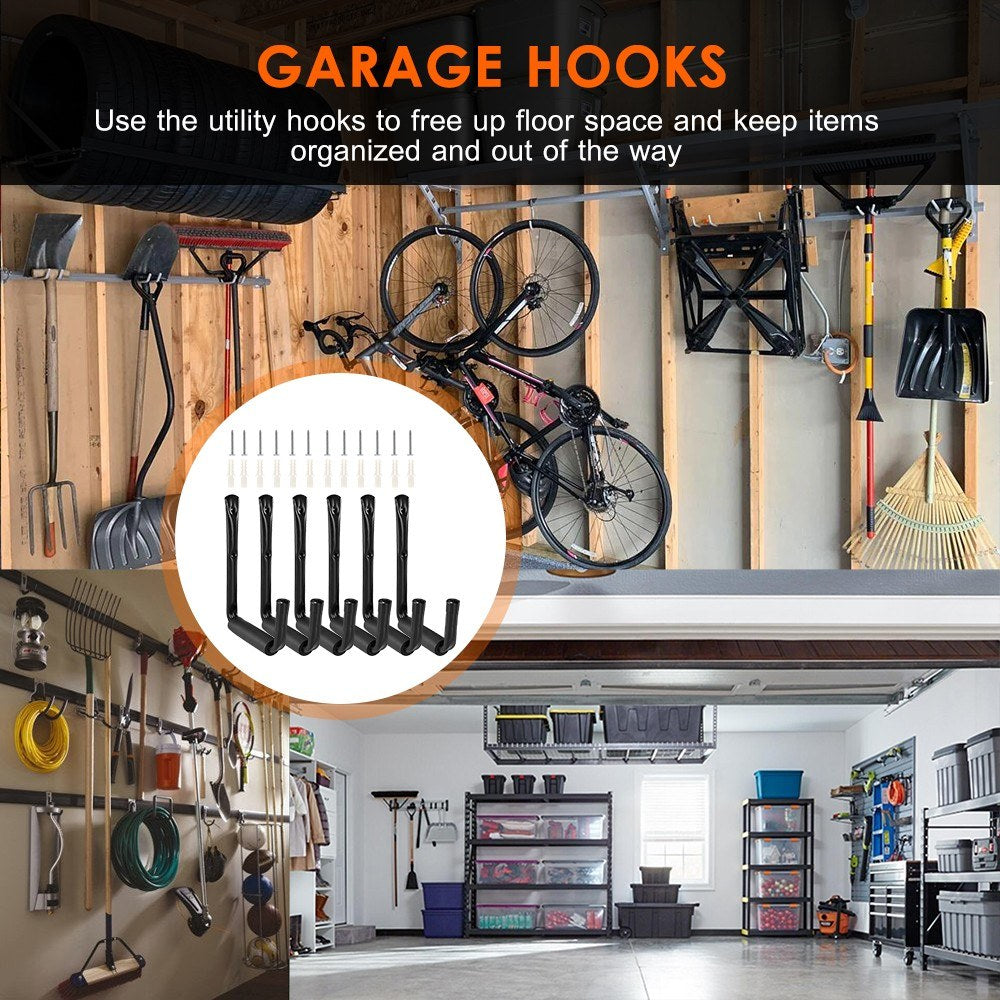 Wall Mounted Heavy Duty Garage Utility Hooks Hangers with Screws Wall Anchors