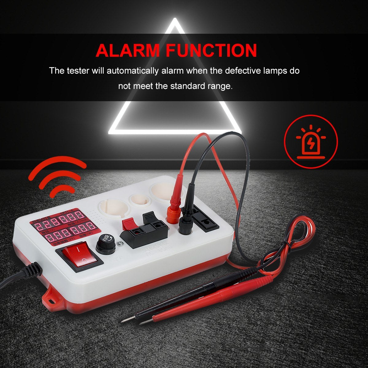LED Power Lamp Tester Box Test Clamp Electric Power Meter for Bulb Lamp Electric Parameter Measurement - EU Plug