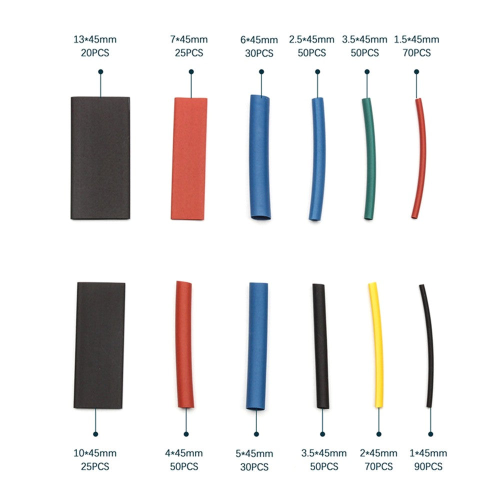 560pcs 2:1 H-eat Shrink Tubing Assortment Kit Electric Insulation W-rap Cable Sleeve with Portable Storage Box
