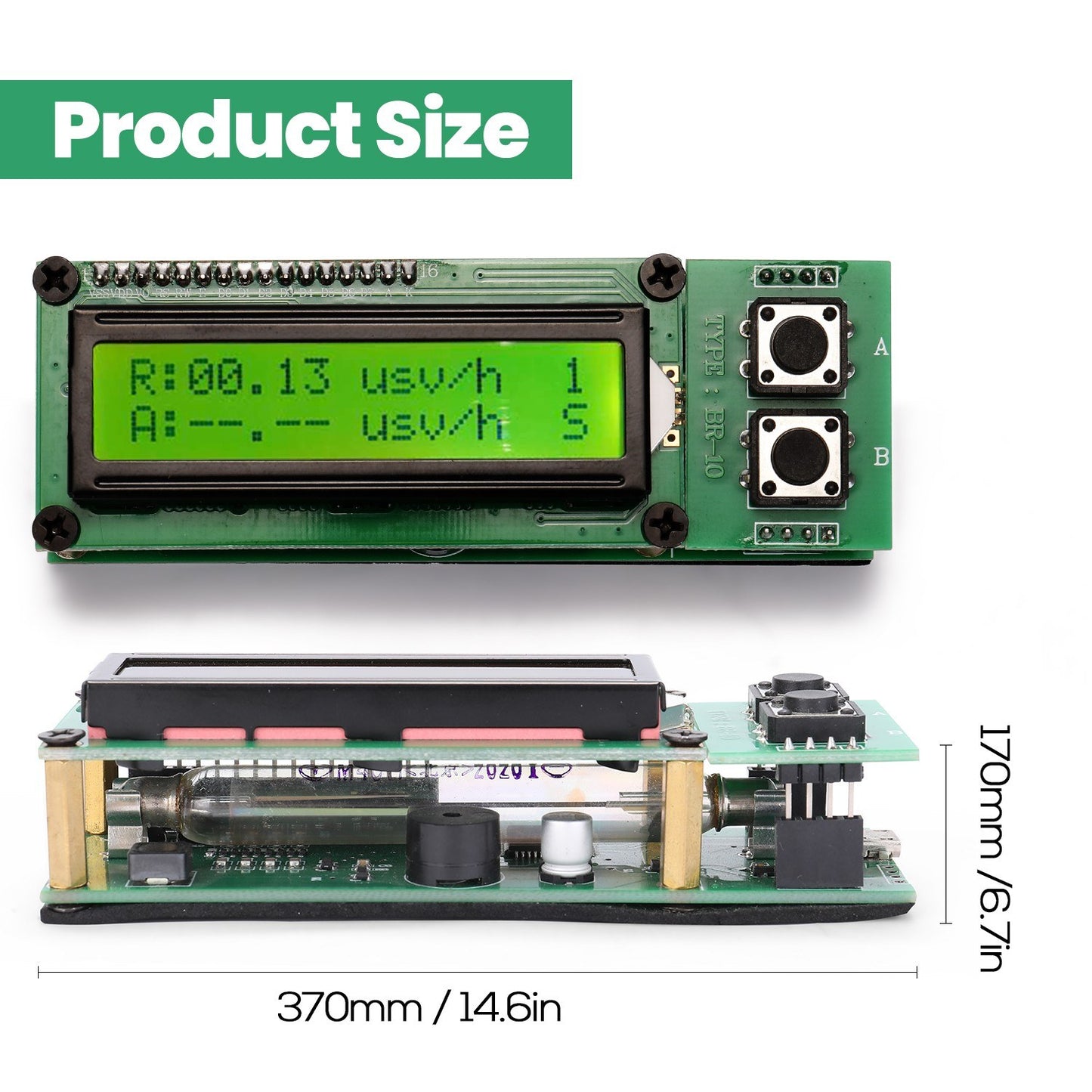 Nuclear Radiation Detector Monitor Practical Radioactive Radiation Tester Geiger Counter Tester Stone Gem Radiation Tester Individual Dosimeter