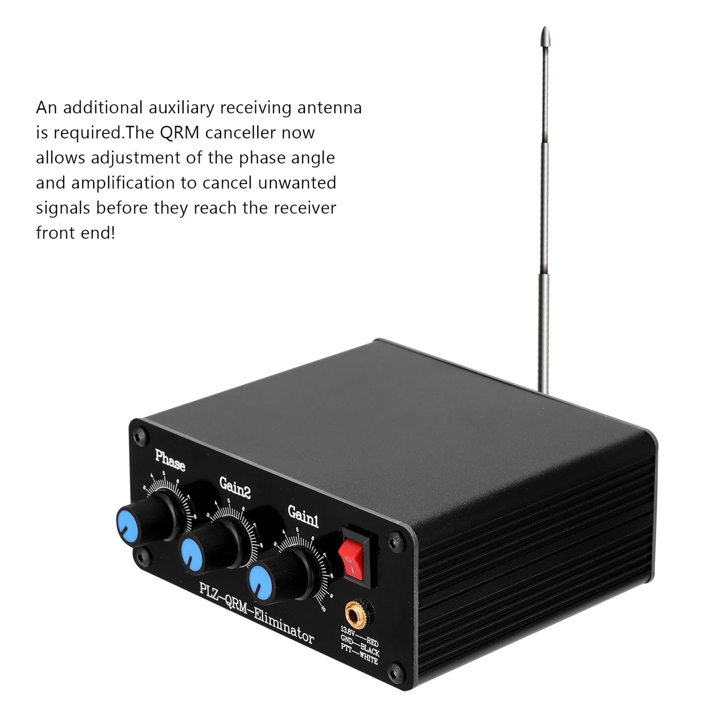 PLZ-QRM Eliminator (1-30 MHz) HF Bands Aluminum Wear Resistance Alloy Outcase Phase Adjustable Built-in PTT Control