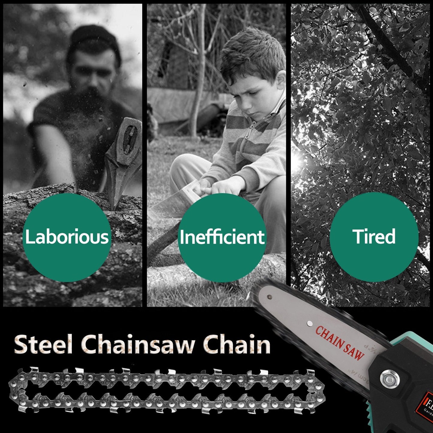 4 Inch Mini Steel Chain Chainsaw Electric Saw Replacement Accessory