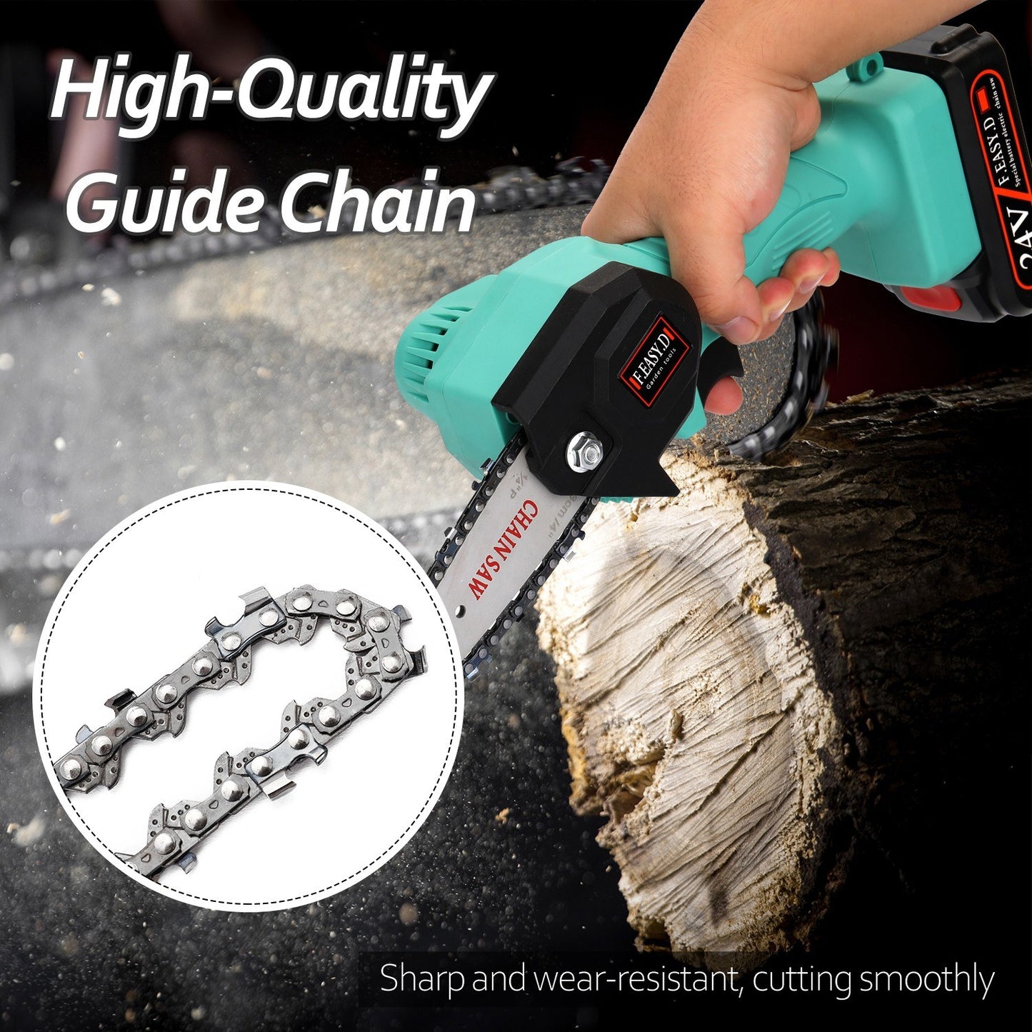 4 Inch Mini Steel Chain Chainsaw Electric Saw Replacement Accessory