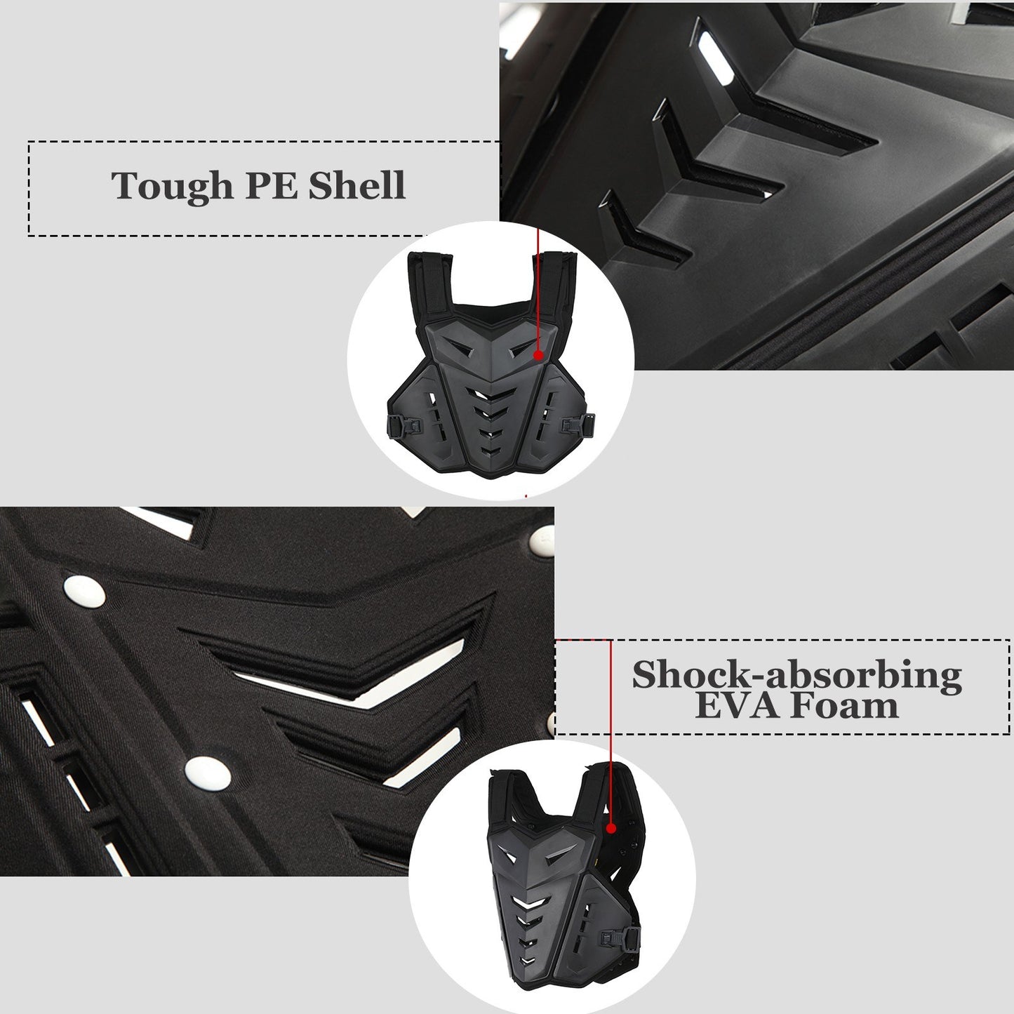 Motorcycle Riding Armor Vest Skating Motocross Bike Chest Spine Back Protective Vest - Black