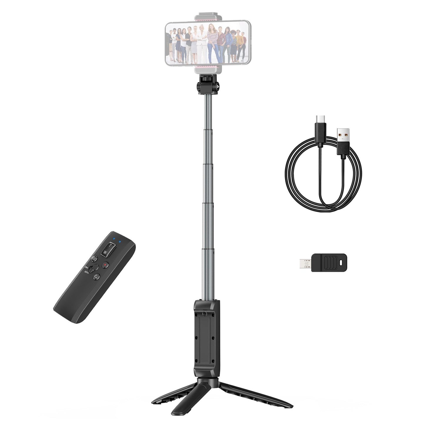 ULANZI MT-40 Portable Extendable Selfie Stick Tripod Handheld Photography Bracket Desktop Tripod Stand with Wireless Remote Shutter for Vlog Selfie Live Streaming Video