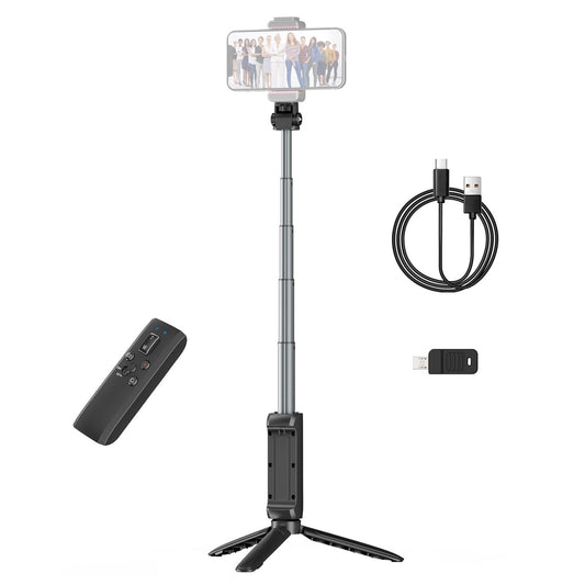 ULANZI MT-40 Portable Extendable Selfie Stick Tripod Handheld Photography Bracket Desktop Tripod Stand with Wireless Remote Shutter for Vlog Selfie Live Streaming Video