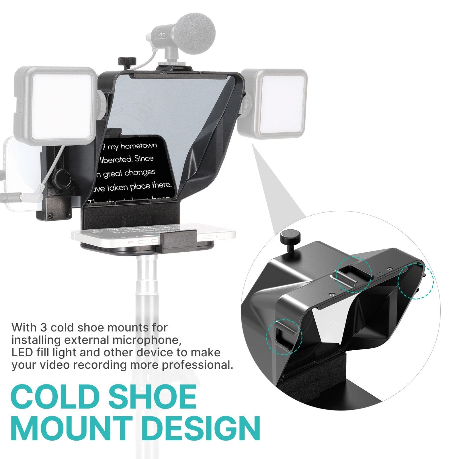 ULANZI Smartphone Teleprompter Prompter with Phone Holder Remote Contr