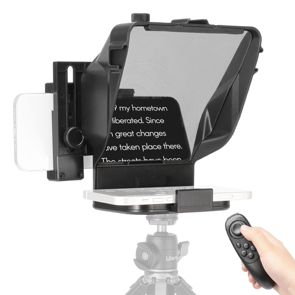 Smartphone Teleprompter Prompter with Phone Holder Remote Control for ...