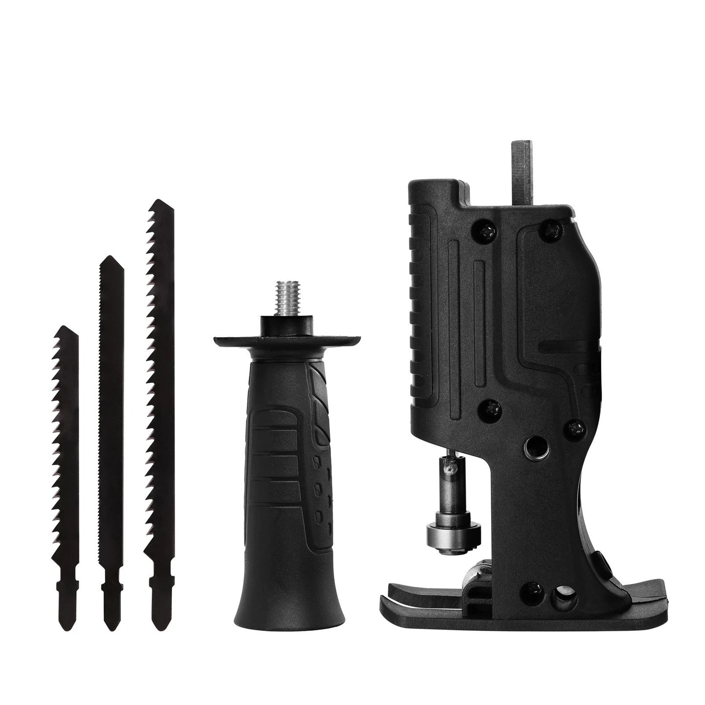Electric Reciprocating Saw Portable Multi-functional Electric Drill Chainsaw Reciprocating Saw with 3Pcs Saw Blades Woodworking Tools - Black