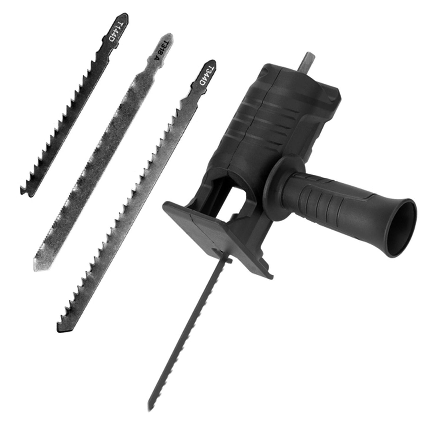Electric Reciprocating Saw Portable Multi-functional Electric Drill Chainsaw Reciprocating Saw with 3Pcs Saw Blades Woodworking Tools - Black