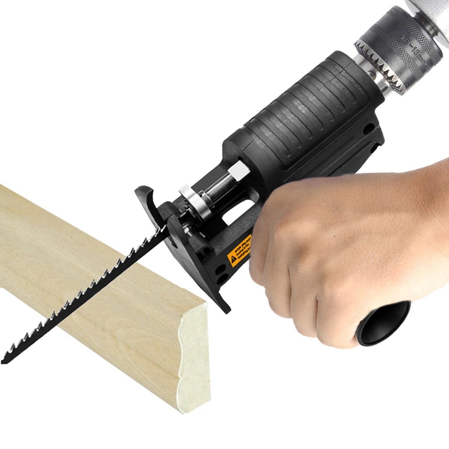 Electric Reciprocating Saw Portable Multi-functional Electric Drill Chainsaw Reciprocating Saw with 3Pcs Saw Blades Woodworking Tools - Black