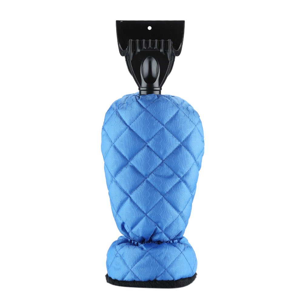 Uniqkart for Car Vehicle-mounted Aluminum Alloy Retractable Snow Shovel Multifunctional Snow Scraping Car Cleaning Tool - Black Deicing Scraper/Blue Glove